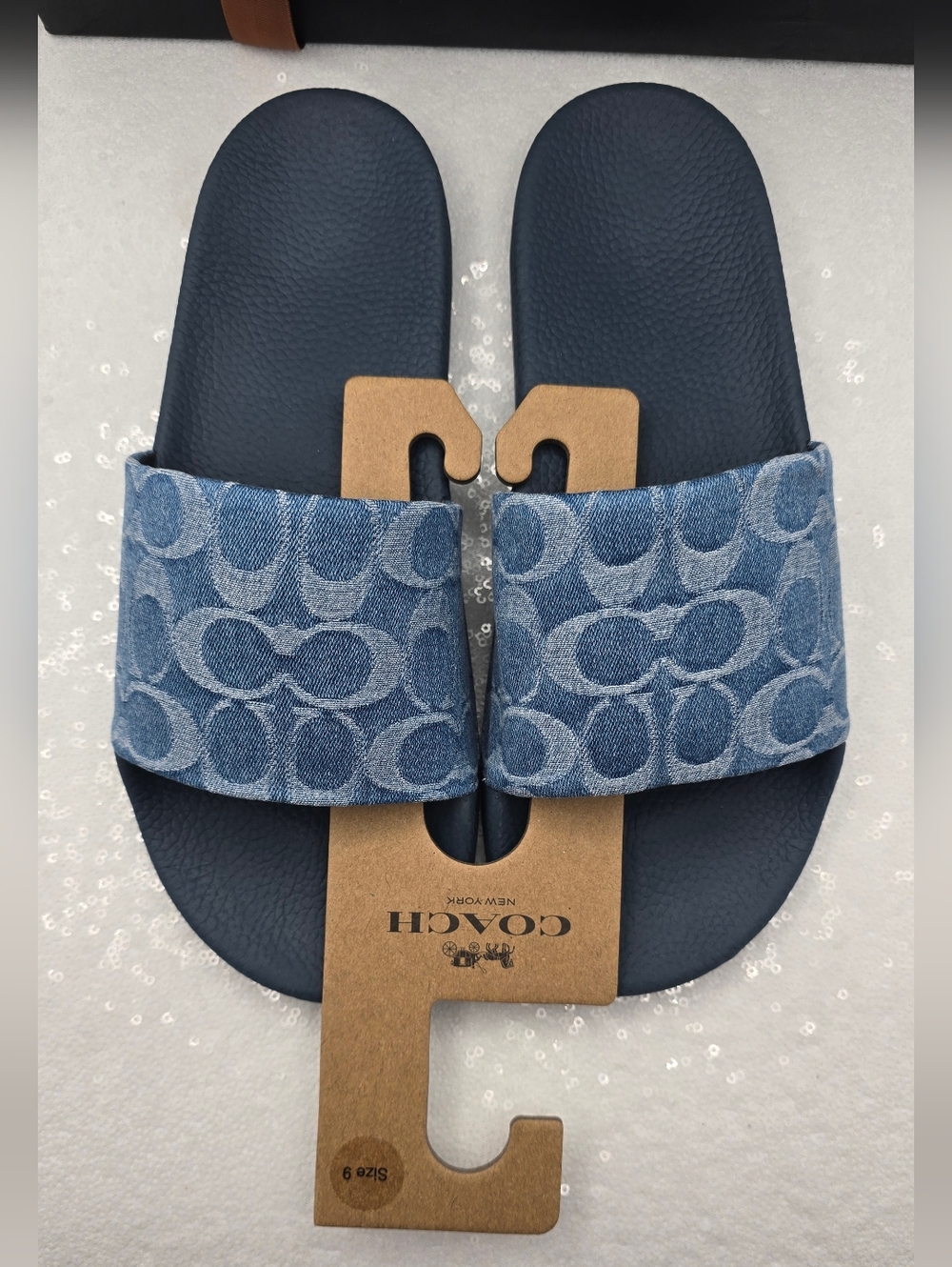 Udele Denim Slip-on Sport Slide In Regenerative Cotton Signature Denim Women's 9 - Picture 2 of 10